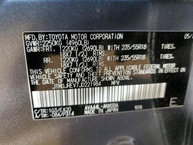 Photo 12 VIN: JTMDJREV7JD221984 - TOYOTA RAV4 