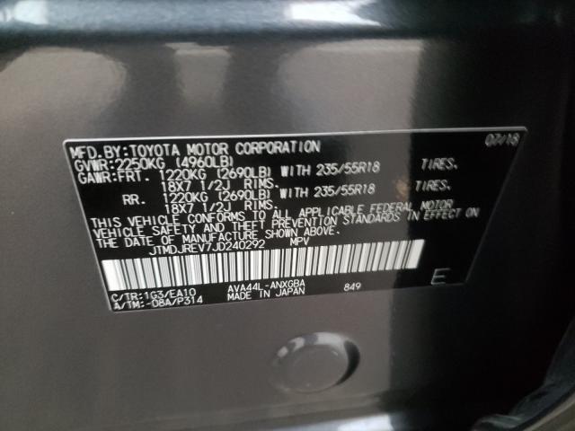 Photo 9 VIN: JTMDJREV7JD240292 - TOYOTA RAV4 HV LI 