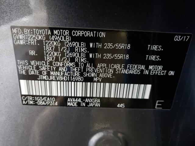 Photo 9 VIN: JTMDJREV8HD116980 - TOYOTA RAV4 