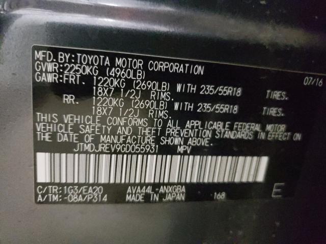 Photo 9 VIN: JTMDJREV9GD055931 - TOYOTA RAV4 HV LI 