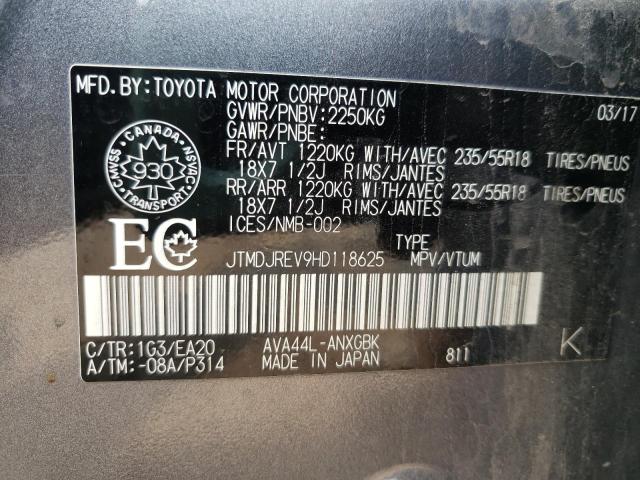 Photo 11 VIN: JTMDJREV9HD118625 - TOYOTA RAV4 HV LI 