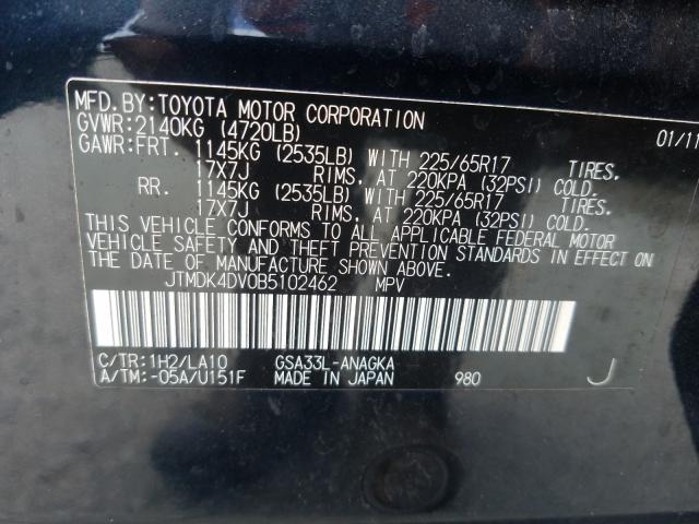 Photo 9 VIN: JTMDK4DV0B5102462 - TOYOTA RAV4 LIMIT 