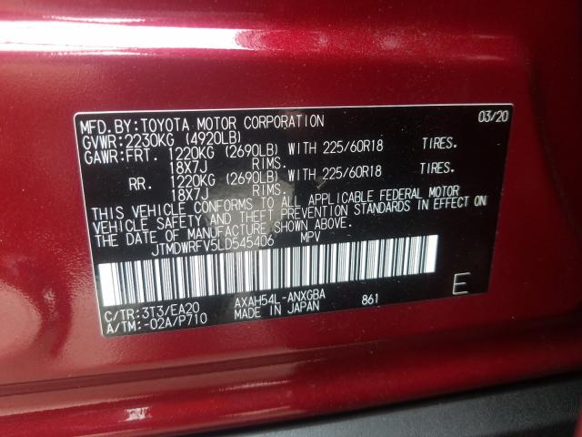 Photo 9 VIN: JTMDWRFV5LD545406 - TOYOTA RAV4 LIMIT 