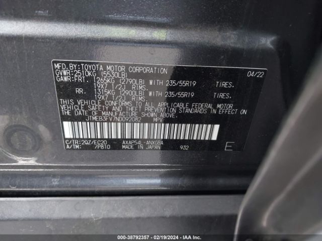 Photo 8 VIN: JTMEB3FV7ND092082 - TOYOTA RAV4 PRIME 