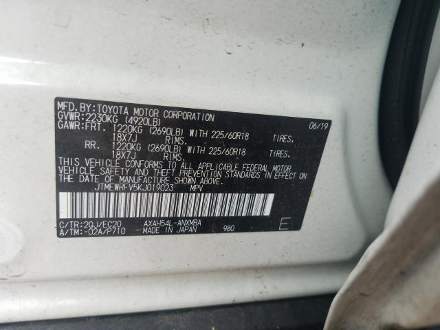 Photo 9 VIN: JTMEWRFV5KJ019023 - TOYOTA RAV4 XSE 