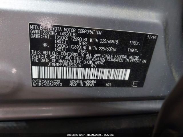 Photo 8 VIN: JTMEWRFV8LD530161 - TOYOTA RAV4 