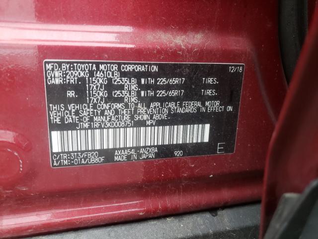 Photo 9 VIN: JTMF1RFV3KD008751 - TOYOTA RAV4 LE 