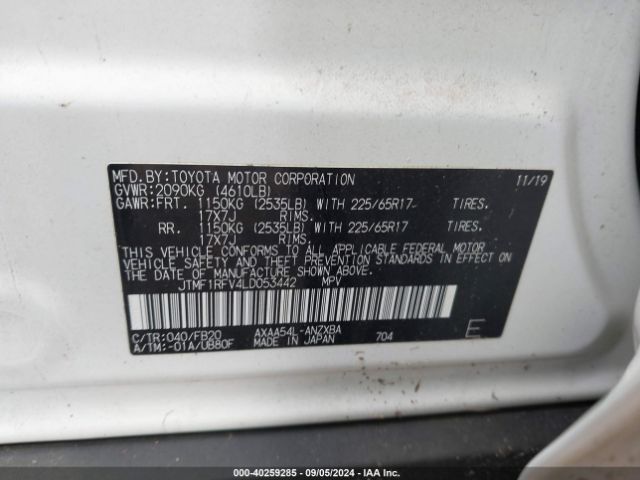 Photo 8 VIN: JTMF1RFV4LD053442 - TOYOTA RAV4 