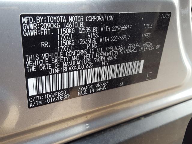 Photo 9 VIN: JTMF1RFVXKJ001622 - TOYOTA RAV4 LE 