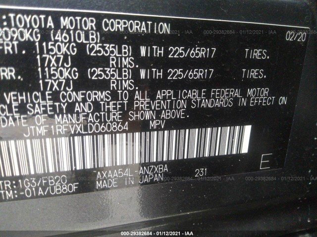 Photo 8 VIN: JTMF1RFVXLD060864 - TOYOTA RAV4 