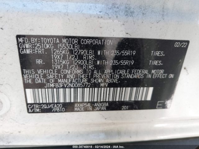 Photo 8 VIN: JTMFB3FV2ND085772 - TOYOTA RAV4 PRIME 