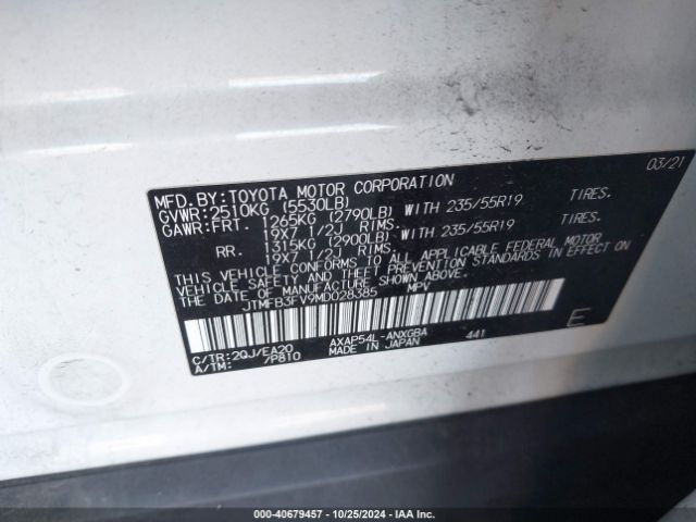 Photo 8 VIN: JTMFB3FV9MD028385 - TOYOTA RAV4 PRIME 