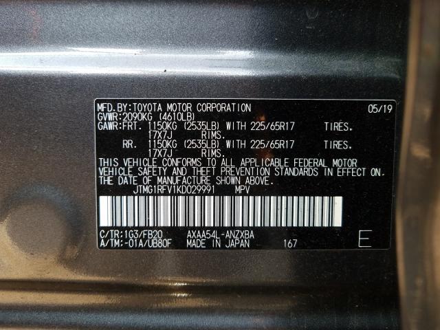 Photo 9 VIN: JTMG1RFV1KD029991 - TOYOTA RAV4 LE 