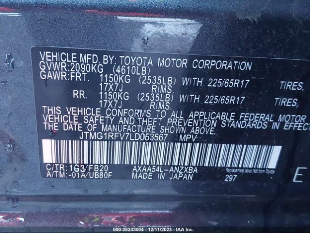 Photo 8 VIN: JTMG1RFV7LD053567 - TOYOTA RAV4 