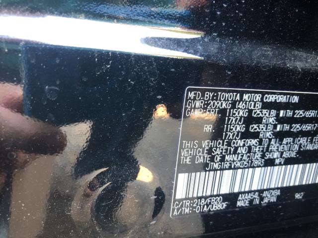 Photo 9 VIN: JTMG1RFV9KD517893 - TOYOTA RAV4 LE 