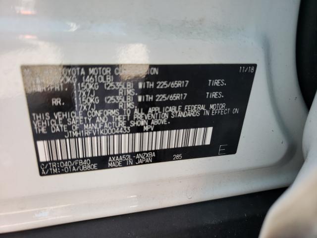 Photo 9 VIN: JTMH1RFV1KD004433 - TOYOTA RAV4 LE 