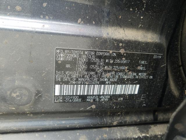 Photo 9 VIN: JTMH1RFV1KD034094 - TOYOTA RAV4 LE 