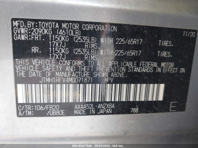 Photo 8 VIN: JTMH1RFV4MD071871 - TOYOTA RAV4 