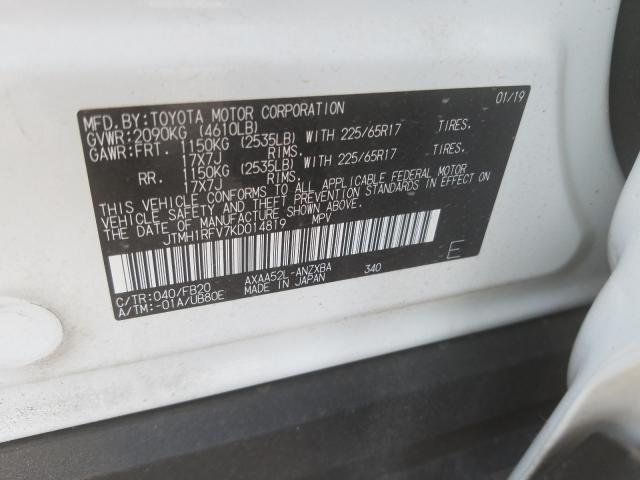 Photo 9 VIN: JTMH1RFV7KD014819 - TOYOTA RAV4 LE 