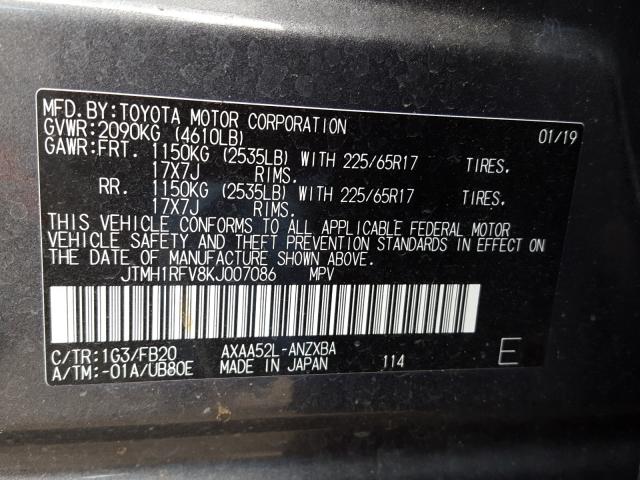 Photo 9 VIN: JTMH1RFV8KJ007086 - TOYOTA RAV4 LE 