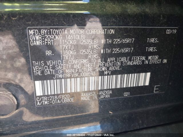 Photo 8 VIN: JTMH1RFV8KJ008593 - TOYOTA RAV4 