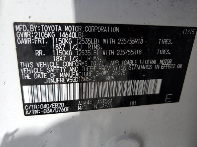 Photo 11 VIN: JTMJFREV5GD180543 - TOYOTA RAV4 