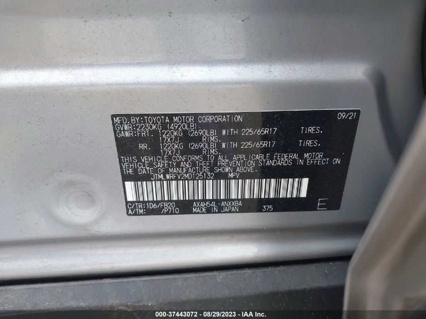 Photo 8 VIN: JTMLWRFV2MD125132 - TOYOTA RAV 4 