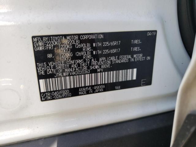 Photo 9 VIN: JTMLWRFV4KD020363 - TOYOTA RAV4 LE 