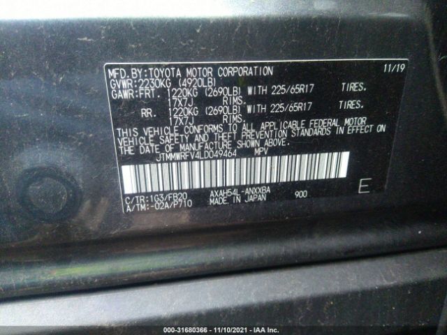 Photo 8 VIN: JTMMWRFV4LD049464 - TOYOTA RAV4 