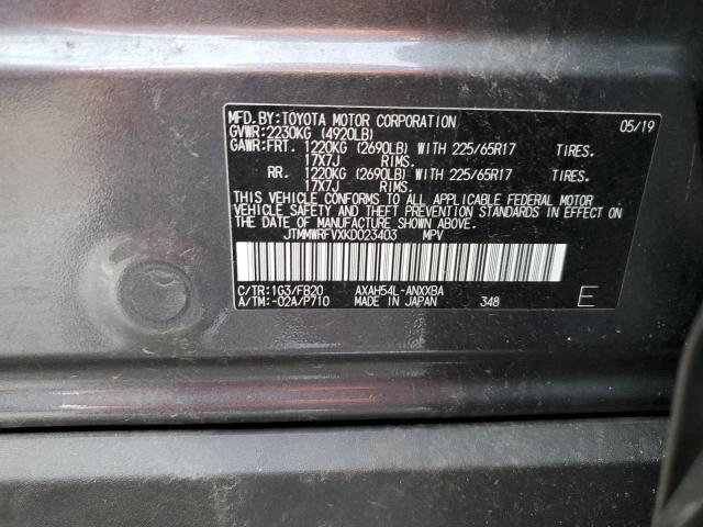 Photo 12 VIN: JTMMWRFVXKD023403 - TOYOTA RAV4 