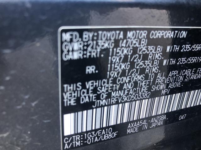 Photo 9 VIN: JTMN1RFV3KD503382 - TOYOTA RAV4 LIMIT 