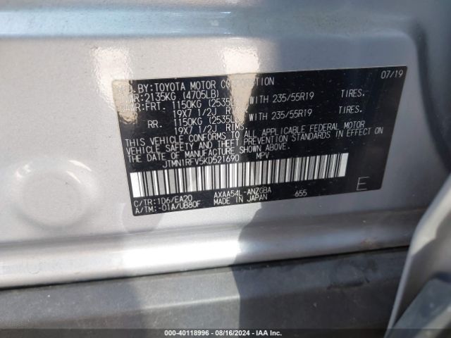 Photo 8 VIN: JTMN1RFV5KD521690 - TOYOTA RAV4 