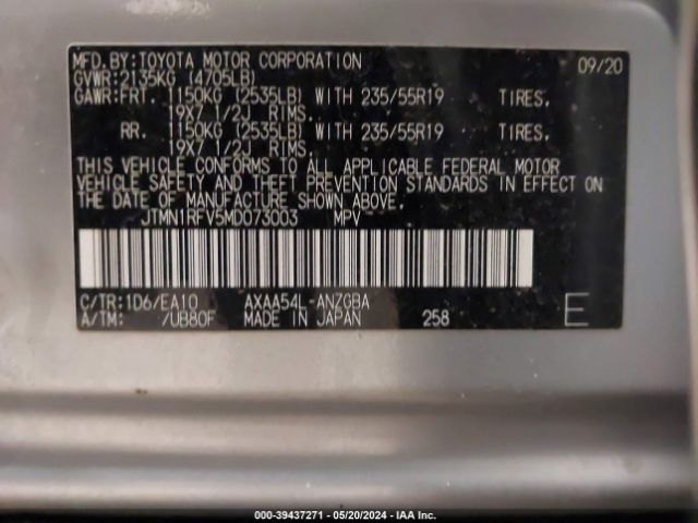 Photo 8 VIN: JTMN1RFV5MD073003 - TOYOTA RAV4 