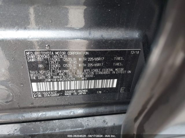 Photo 8 VIN: JTMP1RFV4KD505098 - TOYOTA RAV4 