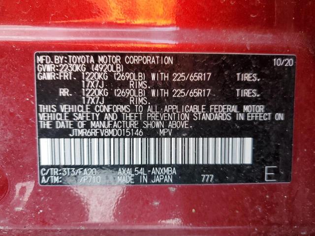 Photo 13 VIN: JTMR6RFV8MD015146 - TOYOTA RAV4 XLE 