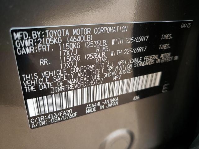 Photo 11 VIN: JTMRFREV0FD135107 - TOYOTA RAV4 XLE 