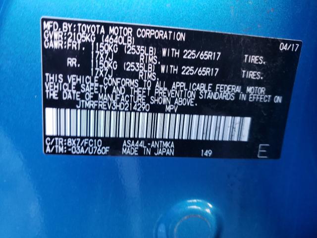 Photo 9 VIN: JTMRFREV3HD214290 - TOYOTA RAV4 XLE 