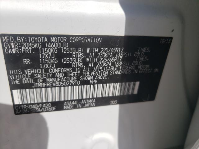 Photo 9 VIN: JTMRFREV8D5027910 - TOYOTA RAV4 XLE 