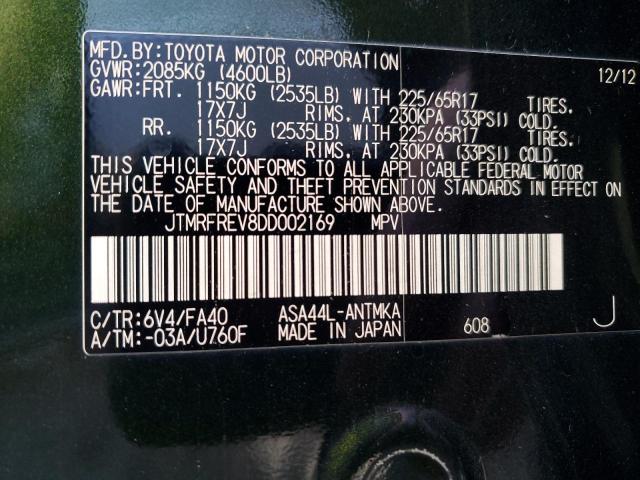 Photo 12 VIN: JTMRFREV8DD002169 - TOYOTA RAV4 