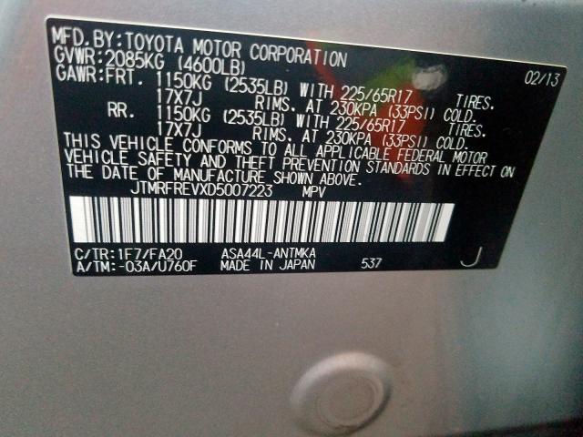 Photo 9 VIN: JTMRFREVXD5007223 - TOYOTA RAV4 XLE 