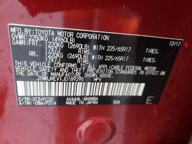 Photo 9 VIN: JTMRJREV1JD189295 - TOYOTA RAV4 HV LE 