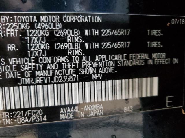 Photo 13 VIN: JTMRJREV1JD235871 - TOYOTA RAV4 