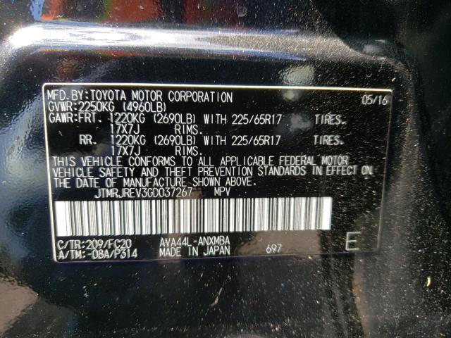 Photo 9 VIN: JTMRJREV3GD037267 - TOYOTA RAV4 HV XL 