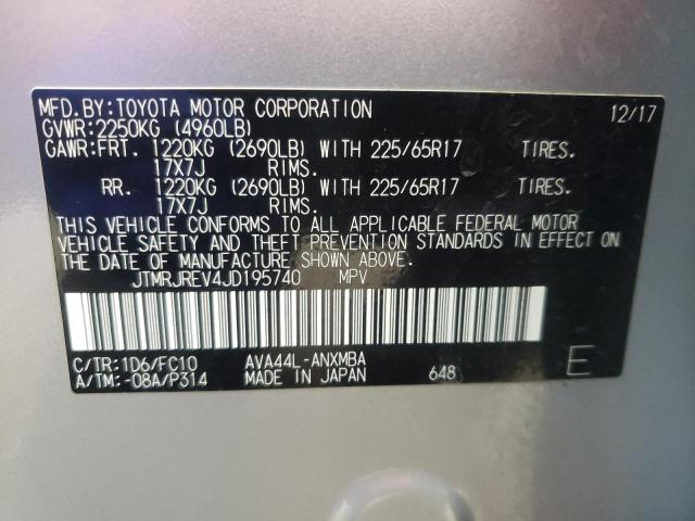 Photo 9 VIN: JTMRJREV4JD195740 - TOYOTA RAV4 HV LE 