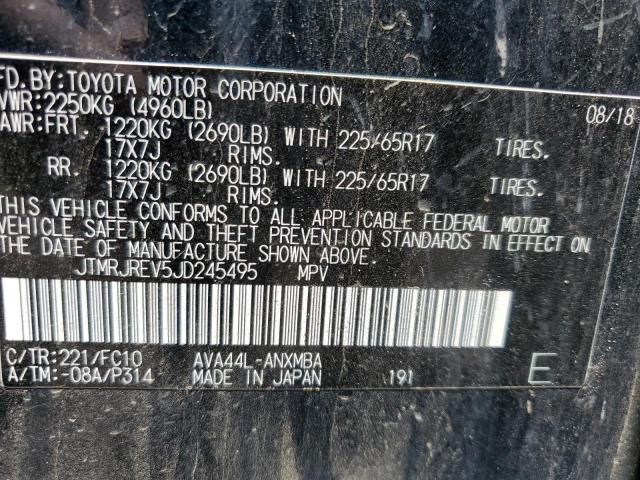 Photo 12 VIN: JTMRJREV5JD245495 - TOYOTA RAV4 