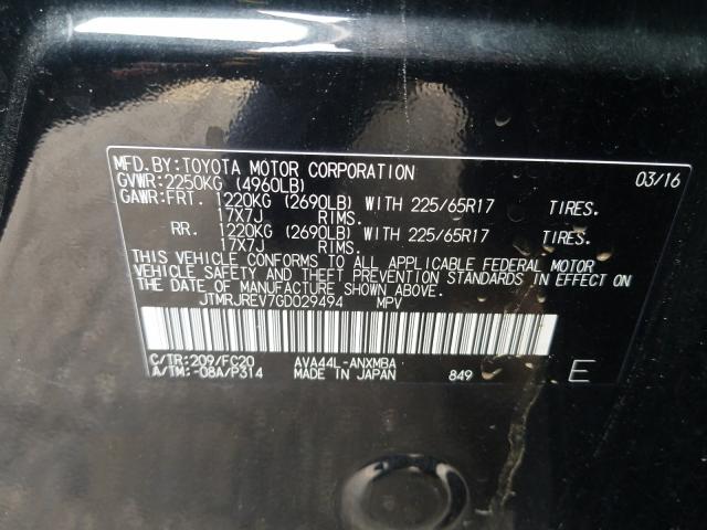 Photo 9 VIN: JTMRJREV7GD029494 - TOYOTA RAV4 HV XL 