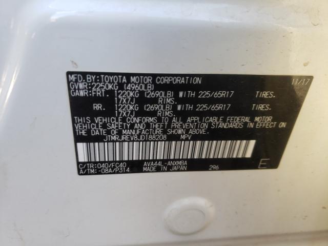 Photo 9 VIN: JTMRJREV8JD188208 - TOYOTA RAV4 HV LE 