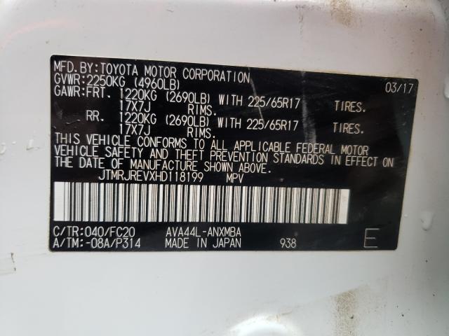 Photo 9 VIN: JTMRJREVXHD118199 - TOYOTA RAV4 HV LE 