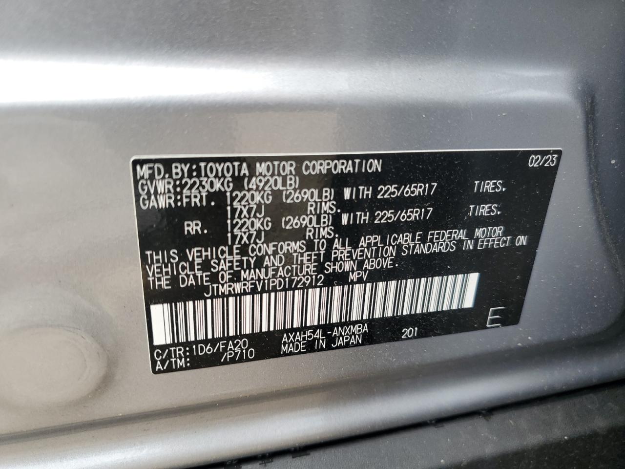 Photo 11 VIN: JTMRWRFV1PD172912 - TOYOTA RAV 4 