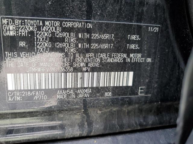 Photo 12 VIN: JTMRWRFV3MD136358 - TOYOTA RAV4 